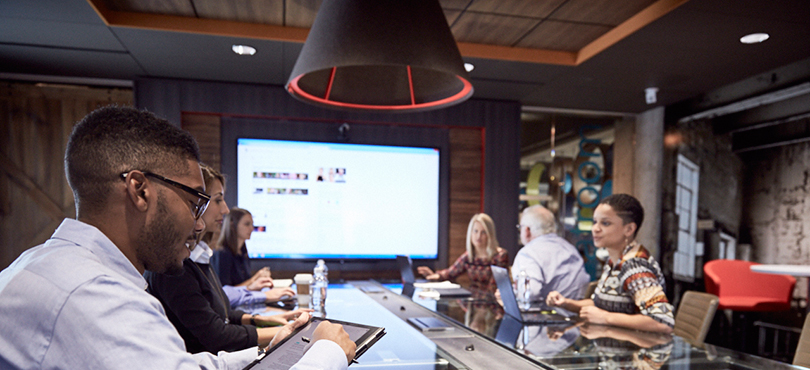 Employees in a meeting